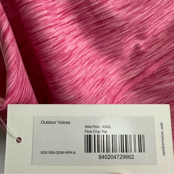 Outdoor Voices Athletic Flow Crop Top in Wild Pink Size XXXL 3X NWT Athleisure - Picture 2 of 5